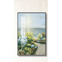 frameless Spring Scenery Sea Flower Green Plants Posters
